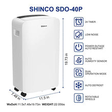 Load image into Gallery viewer, Shinco 2,000 Sq.Ft Dehumidifier for Basements, Home, Office, Bedroom, Bathroom, Laundry room and Garage. Auto or Manual Drain, Quietly Remove Moisture &amp; Control Humidity
