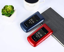 Load image into Gallery viewer, Uleway 3G Flip Phone Unlocked SOS Button Dual Screen Tmobile Flip Phone Dual Battery Basic Cell Phone for Senior&amp;Kids (Blue)
