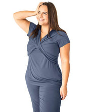 Load image into Gallery viewer, Kindred Bravely Davy Ultra Soft Maternity &amp; Nursing Pajamas Sleepwear Set (Slate Blue, Medium)
