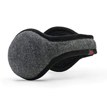 Load image into Gallery viewer, 180s Men's American Wool Behind the Head Ear Warmer (Gray/Black Herringbone)
