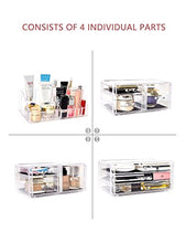 Load image into Gallery viewer, DreamGenius Makeup Organizer 4 Pieces Acrylic Makeup Storage Organizer Box with 9 Drawers for Lipstick Jewerly and Makeup Brushes, Stackable Cosmetic Display Cases for Dresser and Bathroom Countertop
