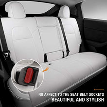 Load image into Gallery viewer, Bomely Fit Tesla Model Y Seat Covers All Season Nappa Leather Car Seat Cushion Protector 2019-2021 Tesla Model Y Accessories (White, Model Y(Full Wrapped 12 Pcs))
