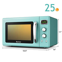Load image into Gallery viewer, COSTWAY Retro Countertop Microwave Oven, 0.9Cu.ft, 900W Microwave Oven, with 5 Micro Power, Defrost &amp; Auto Cooking Function, LED Display, Glass Turntable and Viewing Window, Child Lock
