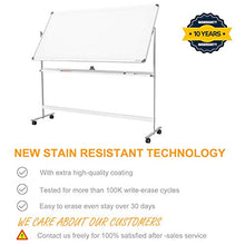 Load image into Gallery viewer, Mobile whiteboard Magnetic White Board - 48 x 32 inches Double Sided Rolling Large Reversible Dry Erase Board Easel Free Standing on Wheels with Aluminum Frame and Stand.
