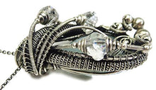 Load image into Gallery viewer, Wire-Wrapped Celestite Pendant in Sterling Silver with Herkimer Diamonds

