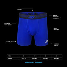 Load image into Gallery viewer, New Balance Men's 6" Boxer Brief Fly Front with Pouch, 3-Pack, Black/Black/Black, X-Large
