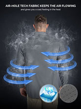 Load image into Gallery viewer, 33,000ft Men's Long Sleeve Sun Protection Shirt UPF 50+ UV Quick Dry Cooling Fishing Shirts for Travel Safari Camping Hiking Grey
