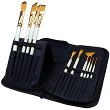 Load image into Gallery viewer, DUGATO Paint Brush Holder &amp; Organizer, Premium Black Canvas Bag, Case Brush For 15 Pcs Oil, Acrylic, Watercolor Paintbrushes, Artist Brush Carrying Case/w Pop-Up Flaps (Brush Not Included)
