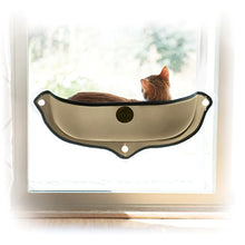 Load image into Gallery viewer, K&amp;H PET PRODUCTS EZ Mount Window Bed Kitty Sill - Mounts to Virtually Any Glass Window or Door Tan 27 X 11 X 6 Inches

