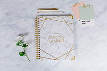 Load image into Gallery viewer, Wedding Planner Marble Gold - Undated Bridal Planning Diary Organizer - Hard Cover, Pockets &amp; Online Support
