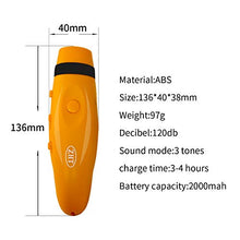 Load image into Gallery viewer, Electronic Whistle with Lanyard, USB Charging 3 Tone High Volume Spalding Emergency Whistle for Referee Coaches Teacher, Outdoor Camping Hiking Boating Safety Whistles
