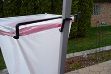 Load image into Gallery viewer, Trash-Ease-Canopy 1 inch - The Portable Trash Bag Holder- for The Canopy Tent. Great for: Camping, Tailgating, 13 Gallon Drawstring Garbage Bag Size, NO Tools Needed (Black &amp; Black)
