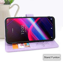 Load image into Gallery viewer, CMIDUS Flip PU Leather Wallet Case Cover with Kickstand Cash Credit Card Slots Holder Wrist Strap for T-Mobile Revvl 5G(Not Fit for Revvl 4 or 4 Plus) (Light Purple)
