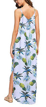 Load image into Gallery viewer, Sleeveless Strappy Cami Maxi Boho Long Dress V Neck with Pockets Casual Summer Sun Beach Skirt Cover Up Backless Loose Floral Color Swimsuits for Women Pineapple Print M
