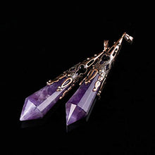 Load image into Gallery viewer, JOVIVI Natural Amethyst Crystal Necklace 12 Facted Therapy Healing Dowsing Divination Pendulum Pendant Reiki Charged Chakra Balancing

