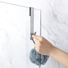 Load image into Gallery viewer, Simtive Extended Shower Door Hooks (7-Inch), Over Door Hooks for Bathroom Frameless Glass Shower Door, Towel Hooks, 2-Pack, Silver
