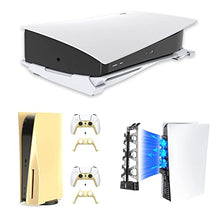 Load image into Gallery viewer, NexiGo PS5 Accessories Holiday Bundle, Playstation 5 Horizontal Stand [Minimalist Design], PS5 Cooling Fan with LED Light, Replacement Face Plate Set for PS5 Disc Edition
