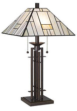Load image into Gallery viewer, Tiffany Style Table Lamp Art Deco Wrought Iron Bronze Stained Glass for Living Room Family Bedroom Bedside - Franklin Iron Works
