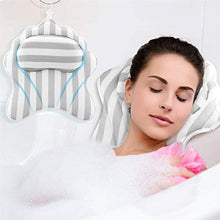 Load image into Gallery viewer, Spa Bath Pillow Luxury Bathtub Cushion 3D Air Mesh Headrest for Tub with 6 Suction Cups for Neck Head Shoulder and Back Support Great for Hot Tub Jacuzzi Spas
