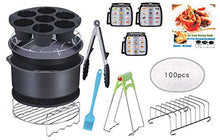 Load image into Gallery viewer, CAXXA 15 PCS 8 Inch XL Air Fryer Accessories, Deep Fryer Accessories with Recipe Cookbook Compatible with Growise Phillips Cozyna Fits All 4.2QT - 5.8QT Air Fryer
