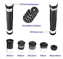 Load image into Gallery viewer, MaxUSee 70mm Refractor Telescope with Tripod &amp; Finder Scope, Portable Telescope for Kids &amp; Astronomy Beginners, Travel Scope with 4 Magnification eyepieces &amp; Phone Adapter

