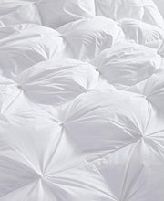 Load image into Gallery viewer, Luxurious All-Season Goose Down Comforter Queen Size Duvet Insert, Exquisite Pinch Pleat Design, Premium Baffle Box, 1200 Thread Count 100% Egyptian Cotton, 750+ Fill Power, 55 oz Fill Weight, White
