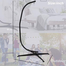 Load image into Gallery viewer, Hammock Chair Stands Hanging Hammock Stands,C Stand Outdoor Solid Steel Heavy Duty Stand Only Construction for Hanging Hammock Air Porch Swing Chair Indoor，360-Degree Rotation
