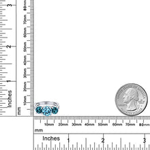 Load image into Gallery viewer, Gem Stone King 925 Sterling Silver Swiss Blue and London Blue Topaz 3-Stone Women's Ring (2.40 Cttw) (Size 7)
