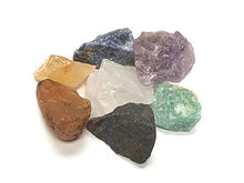 Load image into Gallery viewer, Zentron Crystal Collection Seven Stones Gemstone Chakra Set with Velvet Pouch Amethyst Carnelian Citrine Sodalite Green Aventurine Hematite Clear Quartz (Rough)
