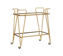 Load image into Gallery viewer, Linon Gina Mid-Century Bar Cart, Gold
