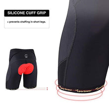 Load image into Gallery viewer, Sportneer Men's Cycling Shorts Biking Bike Bicycle Pants Half Pants 4D Coolmax Padded, Comfort, Breathable &amp; Absorbent Black
