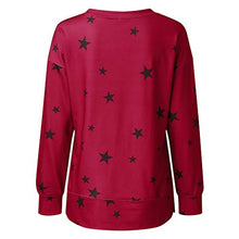 Load image into Gallery viewer, Women Pullover Long Sleeve Crew Neck Casual Sweatshirt Star Print Pullover Tops
