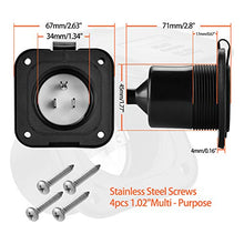 Load image into Gallery viewer, WELLUCK 15 Amp Flanged Inlet 125V, NEMA 5-15 RV Shore Power Inlet Plug w/Waterproof and Back Cover, 2 Pole 3-Wire AC Port Plug, Generator Male Receptacle for Marine Boat RV Shed Electrical Extension
