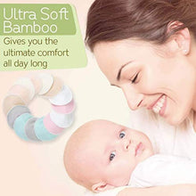 Load image into Gallery viewer, Organic Bamboo Nursing Breast Pads - 14 Washable Pads + Wash Bag - Breastfeeding Nipple Pad for Maternity - Reusable Nipplecovers for Breast Feeding (Pastel Touch, Large 4.8")
