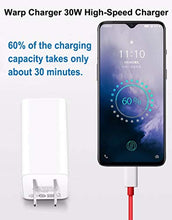 Load image into Gallery viewer, OnePlus 8 pro Warp Charger,30W Quick Rapid Charge Power AC Wall Adapter [5V 6A] with USB-C Fast Charging Data Cable（3.3FT Compatible with OnePlus 8/7Pro/ 6T/ 6/ 5T/ 5/ 3T/ 3 (White)

