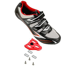 Load image into Gallery viewer, Venzo Bicycle Men's Road Cycling Riding Shoes - 3 Straps- Compatible with Peloton Shimano SPD &amp; Look ARC Delta - Perfect for Road Racing Bikes Black Color 42.5
