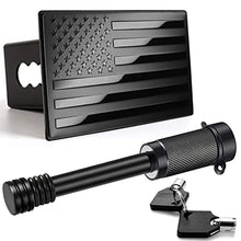 Load image into Gallery viewer, Heavy American Flag Metal Trailer Hitch Cover for 2 inch Receivers（with 5/8-Inch Pin Diameter Trailer Hitch Lock ）
