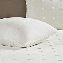 Load image into Gallery viewer, Urban Habitat Cotton Comforter Set-Tufts Pompom Design All Season Bedding, Matching Shams, Decorative Pillows, Full/Queen(88 in x 92 in), Brooklyn, Jacquard Ivory 7 Piece
