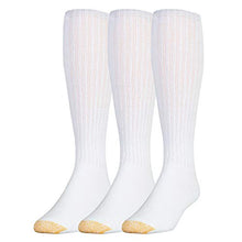 Load image into Gallery viewer, Gold Toe Men's Ultra Tec Performance Over-The-Calf Athletic Socks, 3 Pairs, White, Shoe Size: 6-12.5

