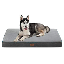 Load image into Gallery viewer, Bedsure Large Orthopedic Dog Bed for Large Dogs - Memory Foam Waterproof Dog Bed for Crate with Removable Washable Cover and Nonskid Bottom - Plush Flannel Fleece Top Pet Bed, Grey
