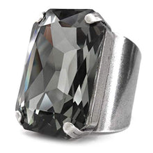 Load image into Gallery viewer, Large Rectangle Ring with Swarovski Crystal in Black Diamond
