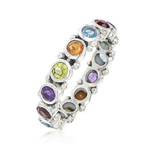 Load image into Gallery viewer, Ross-Simons 1.60 ct. t.w. Multi-Gemstone Eternity Band in Sterling Silver. Size 6
