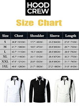 Load image into Gallery viewer, HOOD CREW Mens Long Sleeve Polo Shirts Fashion Color Block Zipper T Shirts White L
