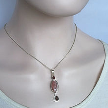 Load image into Gallery viewer, CZgem Rhodochrosite Pendant, 925 Sterling Silver Nature Handmade Boho Shape, 2"
