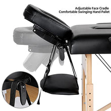 Load image into Gallery viewer, Yaheetech Spa Bed Portable Lash Bed Massage Bed Foldable Spa Tables Adjustable 2 Fold with Non-Woven Bag, Black
