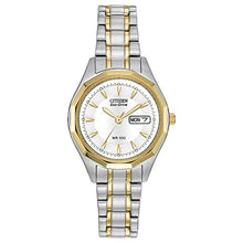Load image into Gallery viewer, Citizen Women's Eco-Drive Dress Classic Watch in Two-tone Stainless Steel, White Dial (Model: EW3144-51A)
