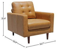 Load image into Gallery viewer, Amazon Brand – Rivet Cove Modern Tufted Accent Chair with Tapered Legs, Mid-Century, 32.7"W, Caramel
