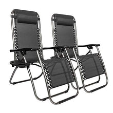 Load image into Gallery viewer, Zero Gravity Chairs Patio Set of 2 with Pillow and Cup Holder Patio Furniture Outdoor Adjustable Dining Reclining Folding Chairs for Deck Patio Beach Yard
