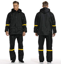 Load image into Gallery viewer, Ourcan Rain Suits for Men Fishing Rain Gear for Men Waterproof Lightweight Rain Coats for Men Waterproof with Hood and Pants (Black, S)
