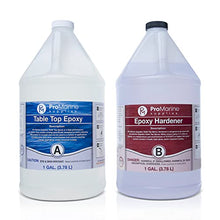 Load image into Gallery viewer, Clear Table Top Epoxy Resin That Self Levels, This is a 2 Gallon High Gloss (1 Gallon Resin + 1 Gallon Hardener) Kit That’s UV Resistant – It’s DIYER &amp; Pro Preferred with Minimal Bubbles
